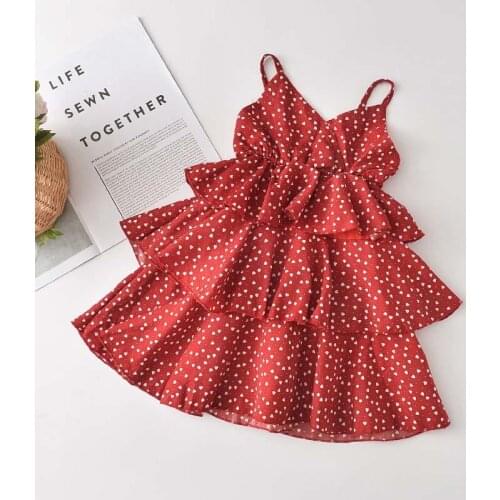 Menoea Girls Casual Dresses New Summer Kids Polka Dot Costumes Baby Girl Tiered Outfits Party Suits Toddler Vestidos 2 6Y