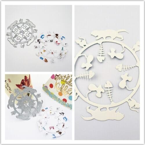 The Cat Bones Metal Cutting Dies Stencil for Scrapbooking Die Cuts Stamping Cutting Embossing Template Craft Dies