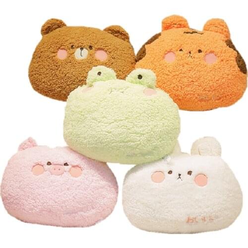 Cute Plush Animals Pillow Soft Lovely Brown Teddy Bear Rabbit Frog Tiger Pig Doll Sofa Chair Cushion For Girls Birthday Gifts
