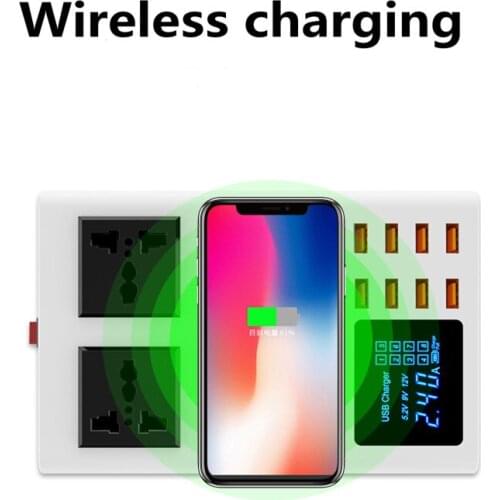 Hongmeng Multifunctional USB Socket Wireless Charger three in One Digital display Device For xiaomi iphone 12 Phone Charger