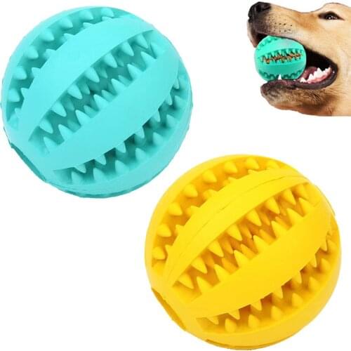 Soft Rubber Dog Ball Nontoxic Bite Resistant Teething Toys Balls for Dog Multi Sizes Pet Food Treat Feeder Chew for Teeth Clean