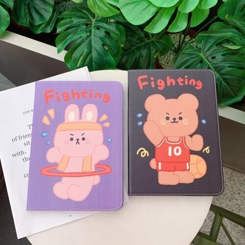 Exercise Fitness Animals Couples Lover Soft Tablet Stand Case For iPad Air 1 2 3 Mini 4 5 Pro 2017 2018 2019 2020 Cover