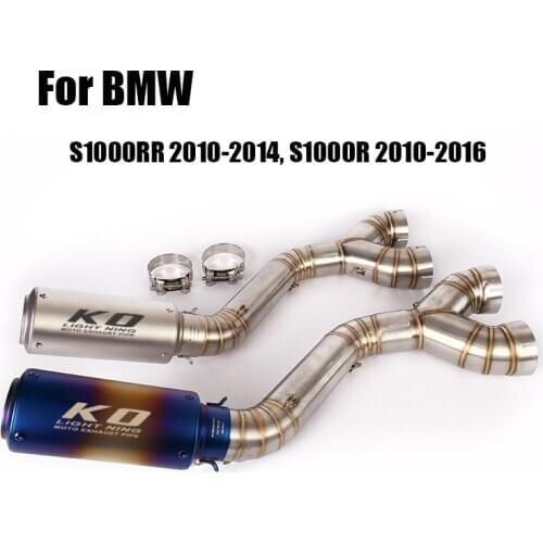 For BMW S1000R S1000RR Exhaust Tip Muffler Pipe Connect Modified Link Tube Middle Section Motorcycle Slip On