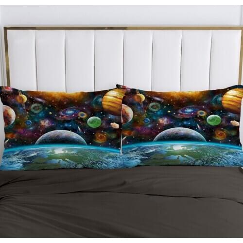 2pc Pillow Case Pillowcase 50x70 50x75 50x80 50x90 80x80 70x70 Decorative Pillow Cover Bedding Starry Galaxy
