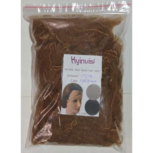 Wholesale 500pcs 20inch hairnet 5mm nylon hair nets invisible disposable hair net five colors mix black,dark brown,brown,blonde