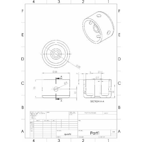Clear quartz crucible with hole