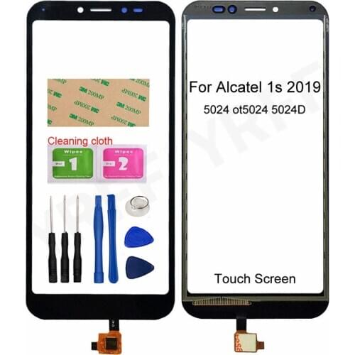 5.35'' Touch Screen Panel For Alcatel 1s 2019 5024 OT5024 5024D Touch Screen Digitizer Sensor Front Glass Panel Screen