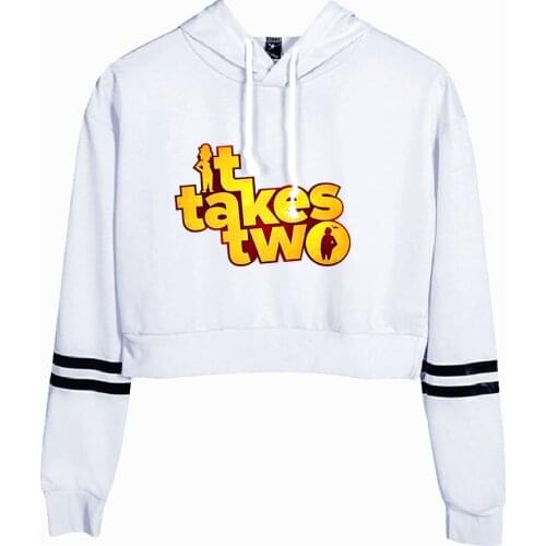 2021 It takes two 2D print Umbilical hooded sweater Women Hoodies Sexy K-pops hooded Harajuku