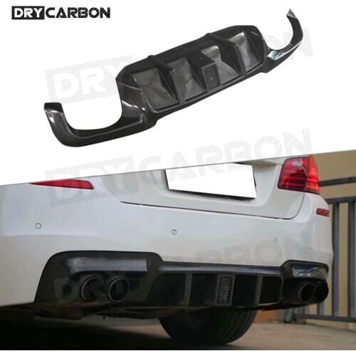 Carbon Fiber / FRP Rear Bumper Diffuser Lip Spoiler With Led Light Pilot Lamp for BMW 5 Series F10 M5 2010-2016