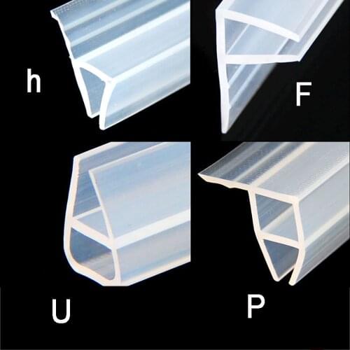 2M-5M Type F h P U Silicone Rubber Sealing Strip 6/8/10/12mm Shower Door Glass Door Gap Windproof Sealing Bar