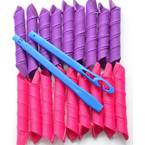 18pcs 30cm long magic hair roller perfect hair curler spiral curls roller No Heat Hair Curlers Colored Hair Rollers with Styling