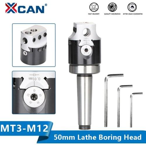 XCAN Boring Head Protable 50MM MT3-M12 Universal 2 Inch Boring Head With Morse Taper Shank For Lathe Milling Tool Boring Bar