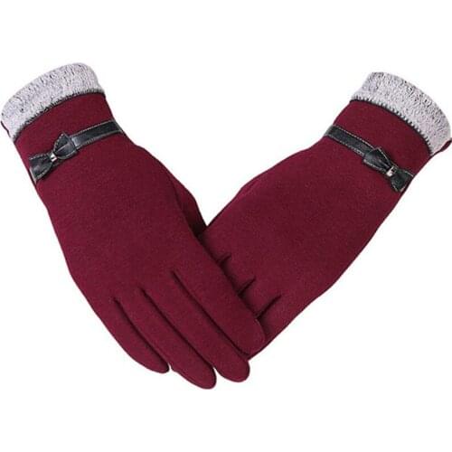 VISNXGI 2020 New Winter Women Warm Gloves Solid Lace Cashmere Gloves Wrist Length Fashion Mittens Gloves Female Womens Gloves