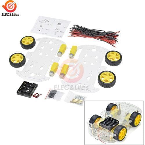 Mini 4WD 4 Wheel Drive Car for Arduino Smart Robot Car Chassis DIY Kit Motor Speed Encoder Educational Teaching Tool 4XFE