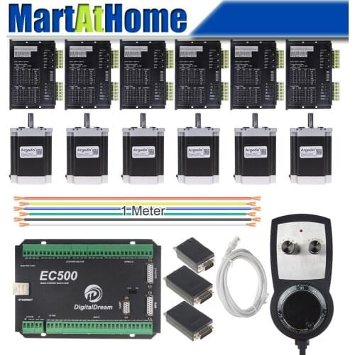 6 Axis CNC Stepper Driver Kit Mach3 Ethernet 460 KHz with MPG Controller for DIY CNC Router