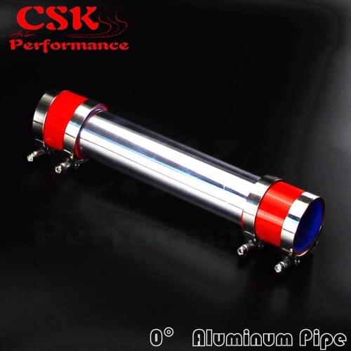 70mm 2.75" Aluminum Turbo Intercooler Pipe Piping Tubing + silicon hose + t bolt clamps kits RED