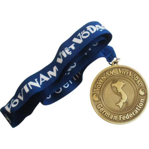 Free design bronze round medallion custom antique medal k20076