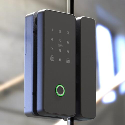 Smart Fingerprint Biometrics Card Password Number Code Lock For Home Office Frameless Frame Glass Door With Doorbell