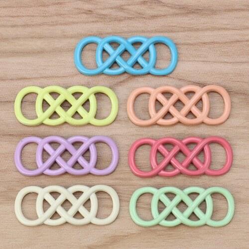 10 Pieces Mixed Color Double Infinity Keltic Knot Connector Charms DIY Bracelet Necklace Jewellery Making Accessories 33x12mm