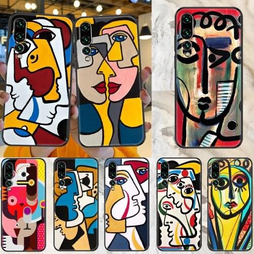 Picasso painting Art Phone case For Huawei P Mate P10 P20 P30 P40 10 20 Smart Z Pro Lite 2019 black tpu funda pretty back art
