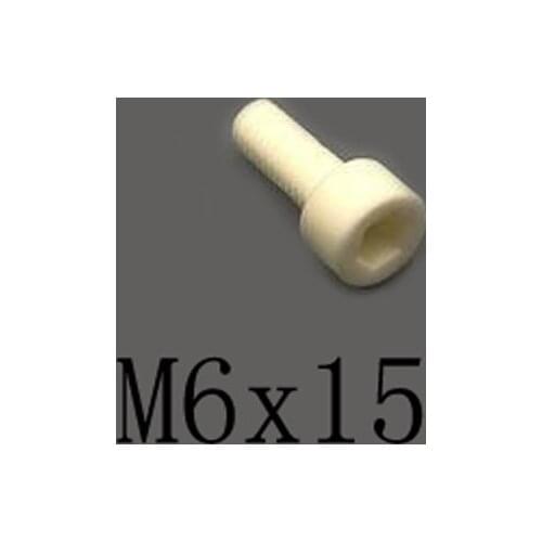 2pcs M6x15mm Inner Hexagon Cylindrical Head Screw Ceramic Insulated Bolt High Temperature Corrosion Resistance Zirconin