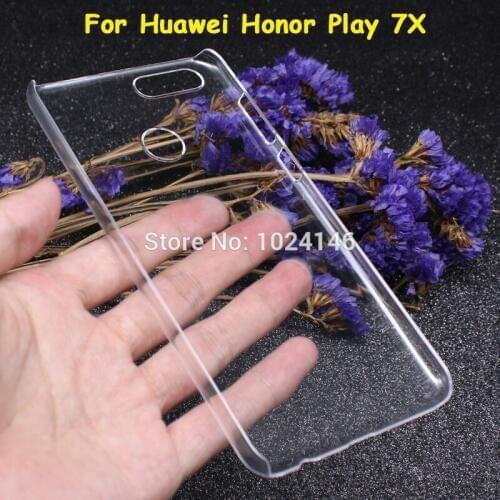 For Huawei Honor 7X / Play 7X 5.93 Inch New Slim Crystal Transparent Hard PC Back Protect Case DIY Cover Protection Skin Shell