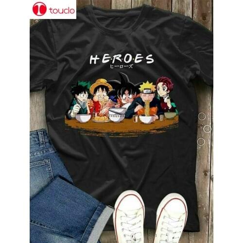 Heroes Anime Manga Goku, Luffy, , Deku, Tanjirou Gift T-Shirt