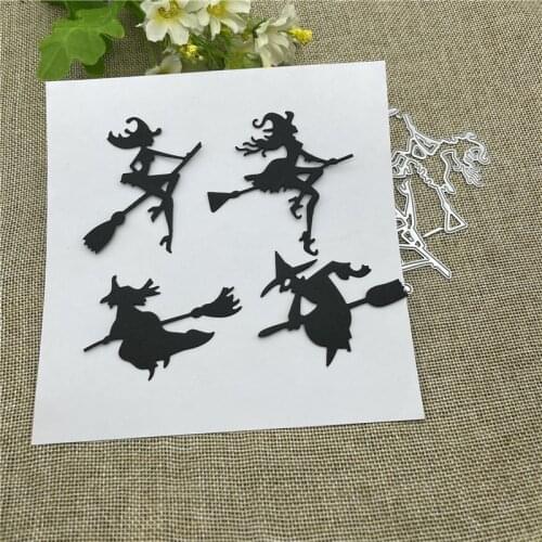 Halloween witch card Metal Cutting Dies Stencils For DIY Scrapbooking Decorative Embossing Handcraft Die Cutting Template