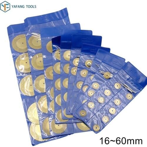 12pcs/set 16mm~60mm Coated Mini Saw Blade Rotary Tool Diamond Cutting Disc for Dremel Drill Wood Ceramic Cutter Power Tools