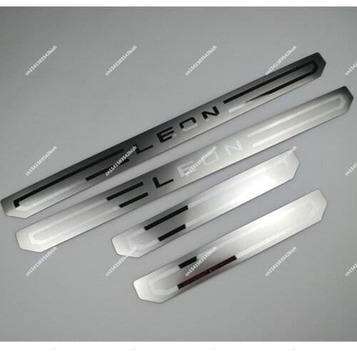 For SEAT LEON 2010-2018 2019 2020 Door Sill Scuff Plate Guard Stainless Steel Threshold Pedal Cover Trim Car Styling Accessories