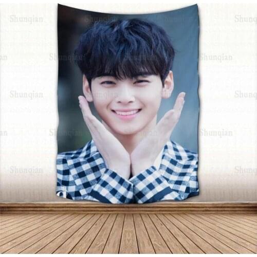 Cha EunWoo Wall Tapestry Home Decoration Wall Carpet Rectangular Modern Printing Fabric Yoga Mat Blanket Tapestry New Arrival