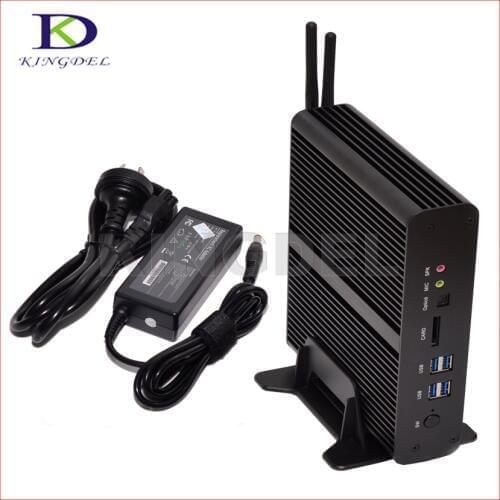 Kingdel Fanless Mini Desktop Computer Intel Haswell CPU 4th Generation i7-4500U,8GB RAM,256GB SSD,2*HDMI,2*LAN,4*USB3.0,Win10