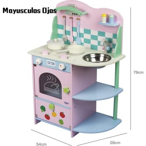 New Wooden Simulation Play House Kitchen Stove Toy Kitchen Set Boy And Girl Educational Toy