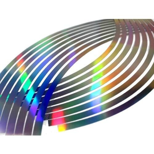 New PVC 14/18 inches laser Motorcycle Stickerwheel rim tape for motorcycle and car reflective 16 stripes
