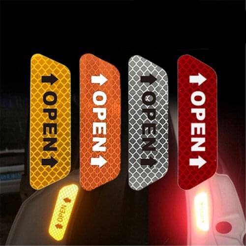 Wholesale 10lots Warning OPEN Car Stickers Auto Door Motorcycle Helmet Phone Bike Sticker Decals Reflective
