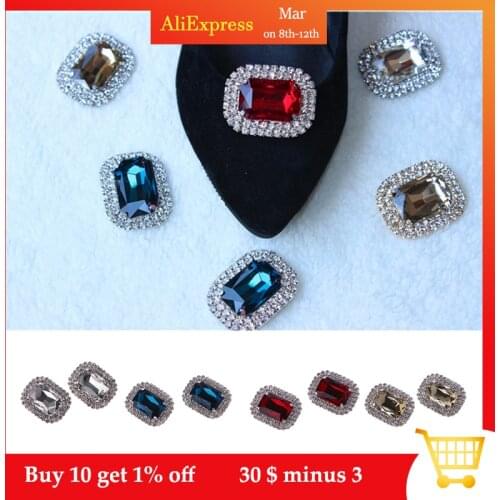 A Pair of Fashion Shoe Clips Acrylic Rhinestone Alloy Glass Wedding Boot Jewelry
