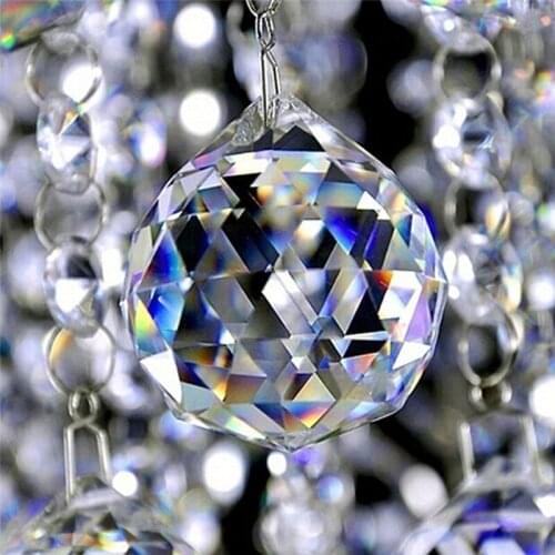 20mm Hanging Clear Crystal Lighting Ball Prisms DIY Pendant Curtain Chandelier Decor Decorative Balls Crystal Ball Stand