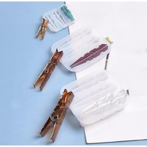 DIY Clip Silicone Mold Resin DIY Casting Mold Resin Mould Handcraft Epoxy Resin Mould for DIY Craft Supplies Clear