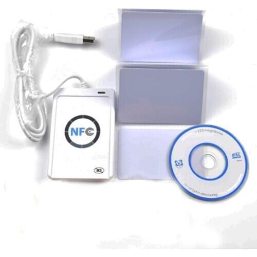 USB ACR122U NFC RFID Smart Card Reader Writer For all 4 types of NFC (ISO/IEC18092) Tags + 10 pcs UID Changeable Cards +1 SDK CD