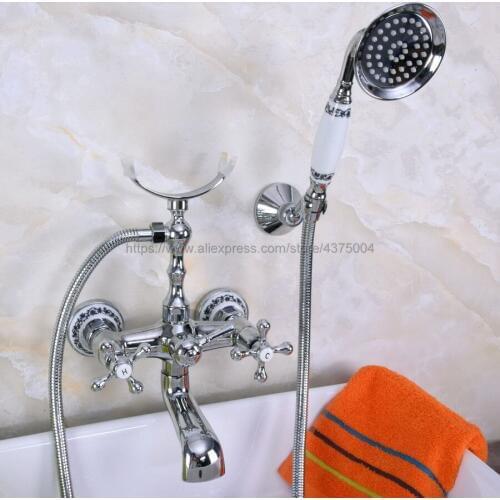 Bathtub Faucets Wall Mounted Chrome Bathtub Faucet With Hand Shower Bathroom Bath Shower Faucets Nna224