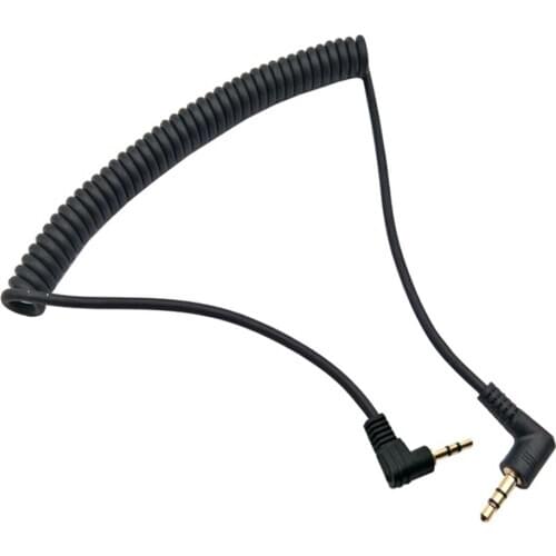 90 Degree 3.5mm 3 Pole Male to 2.5mm 3 Pole Male Headphone Stereo Audio AUX Mini Spring Coiled Spiral Cable