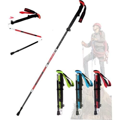 P366 Ultra-light carbon fiber trekking pole outdoor mountain climbing trekking equipment foldable five-section climbing stick
