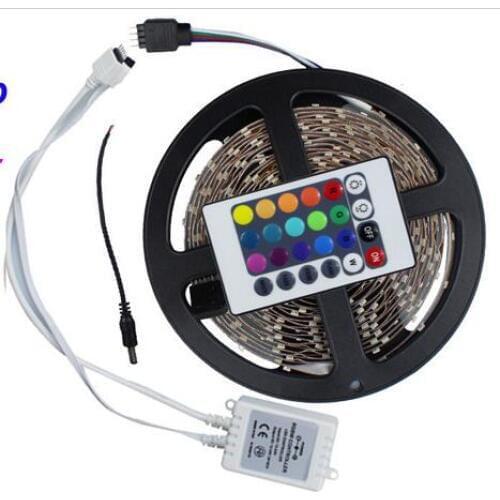 5M RGB LED Strip 3528 SMD 60 Leds/M None-Waterproof Strip light With 24 Keys IR Controller Diode LED Tape Lights Ribbon String