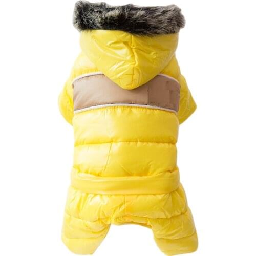 Warm Winter Dog Snowsuit Outfit for Dog Pet Jumpsuit Fur Hoodies Cloth Pet Overalls Cat Clothes 5 Size