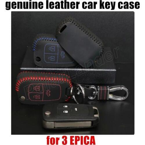 Only Redhot sale car key case leather hand sewing car key cover fit for CHEVROLET NEW CRUZE SIAL 3 EPICA free shipping