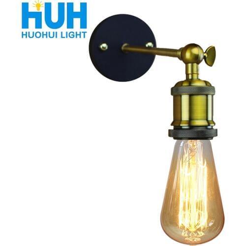 Vintage Wall Light Bedroom Bedside Retro Iron American Style LED E27 Edison Hallway Coffee Restaurant Vintage Without cover Lamp