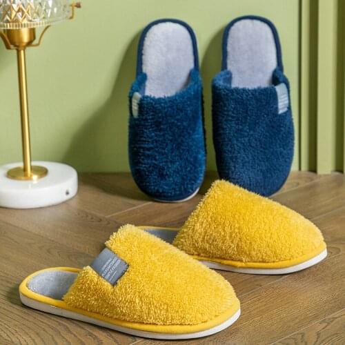 Winter Fluffy Warm Slippers Women Home House Couple Shoes Slip on Flats Floor Female Plush Pantuflas Bedroom Chaussons Autumn