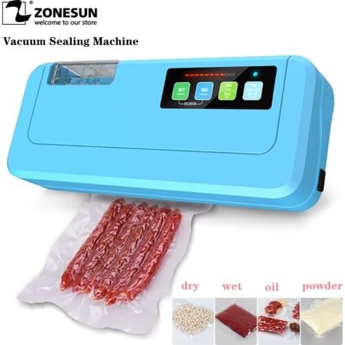 ZONESUN P-290 Househlod Food Vacuum Sealer Packaging Machine Film Sealer Vacuum packer Give Free Vacuum Bags for Tea Food Saver