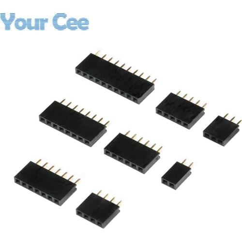 1000pcs 1*10p 12p 20p 2p 3p 4p 5p 6p 7p 8p Series Single Row Pin Female Header Socket 2.54mm Pitch kit