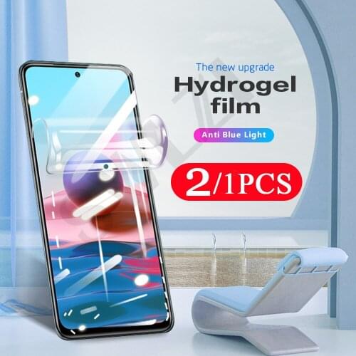 2/1Pcs soft full cover for Redmi note 10 pro Max 5G 10S 9 9S 9T 8 8T 7 7S hydrogel film 10X 4G Not Glass phone screen protector